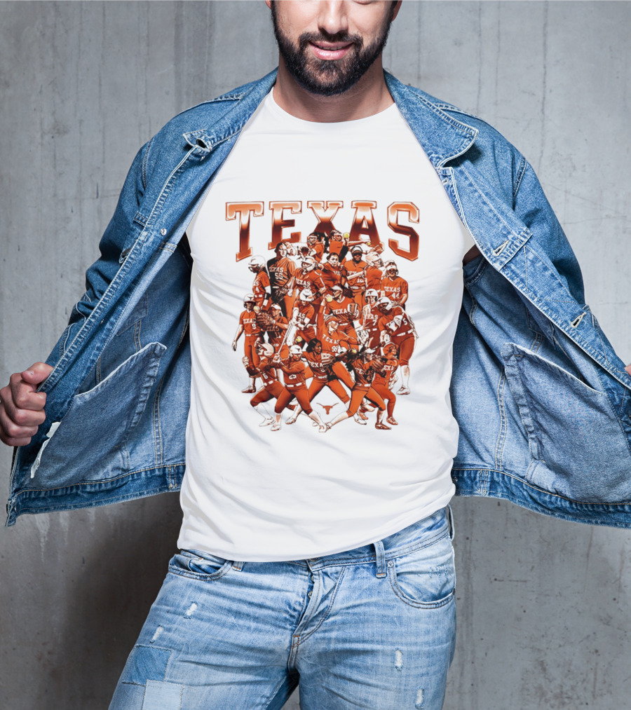 Texas Longhorns Softball Team Collage NCAA Sports Apparel Fan Gear T-Shirt