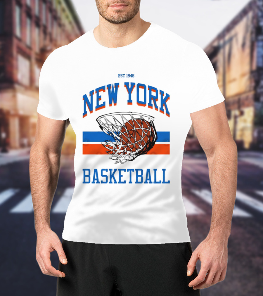 New York Basketball Est 1946 Slam Dunk Net T-Shirt
