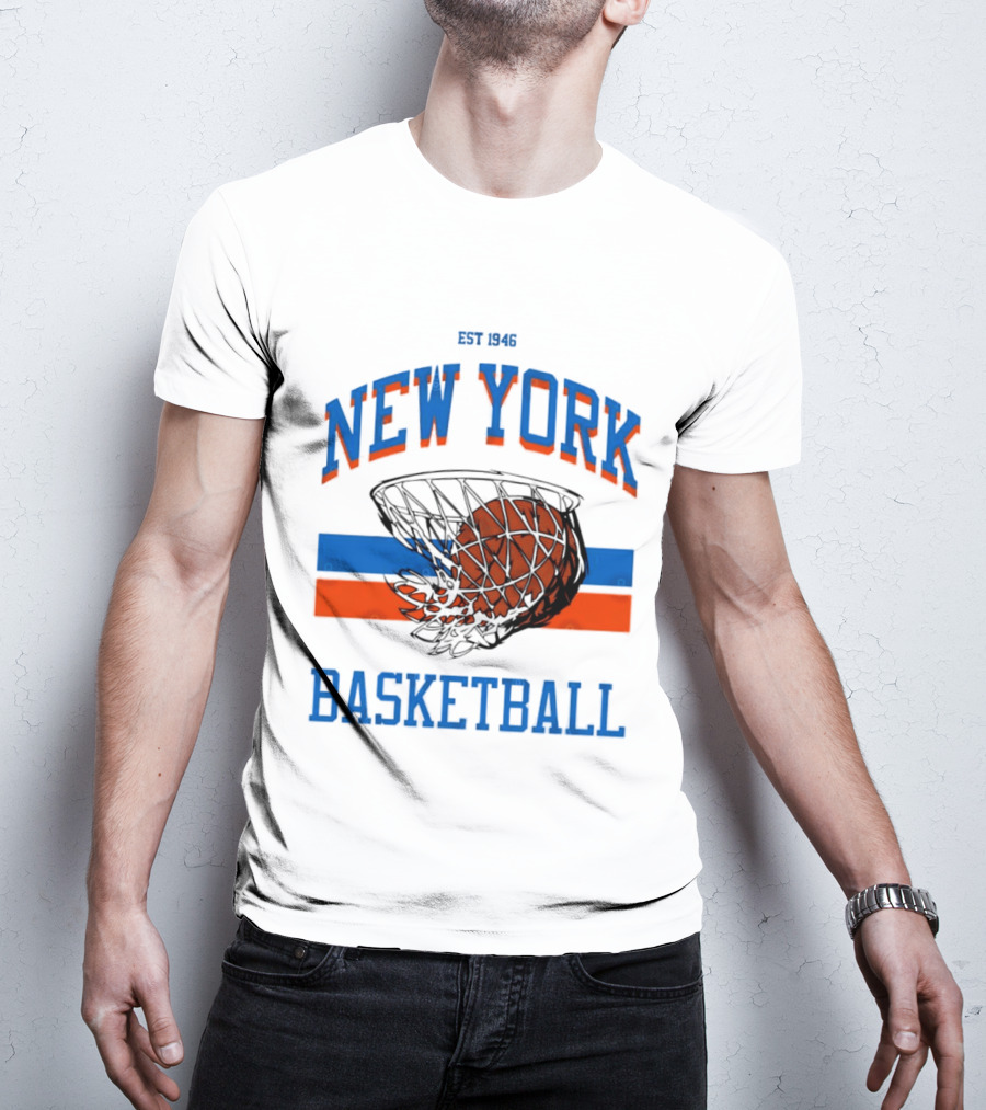 New York Basketball Est 1946 Slam Dunk Net T-Shirt
