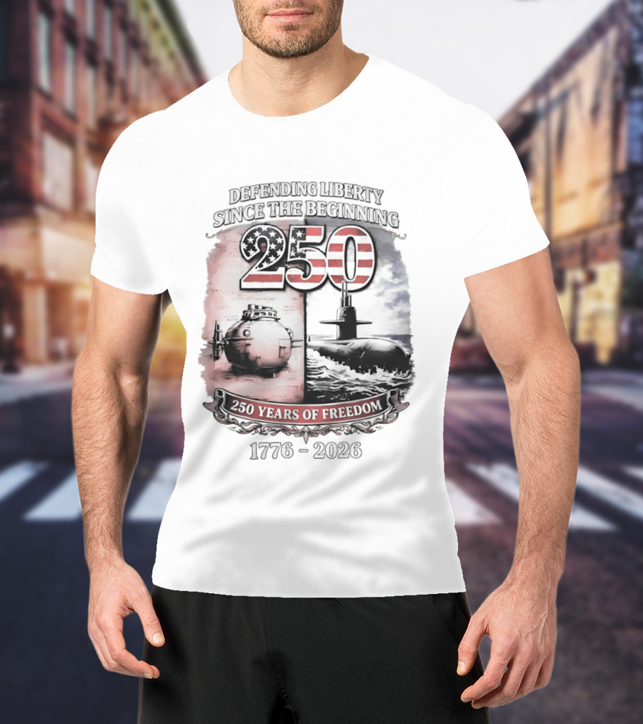 Defending Liberty Since The Beginning 250 Years Of Freedom 1776 2026 US Flag T-Shirt