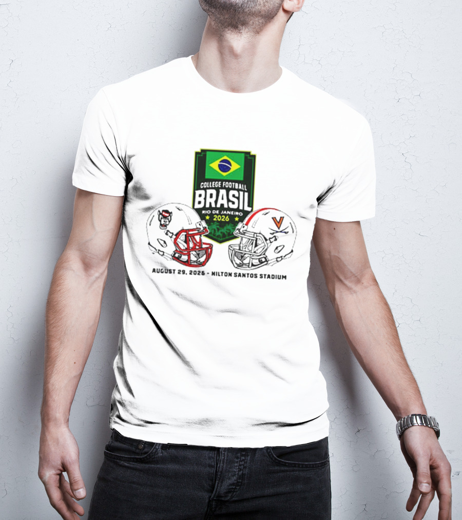 NC State Wolfpack Vs Virginia Cavaliers Brasil College Football Rio Game 2026 Hilton Santos Stadium August 30 T-Shirt