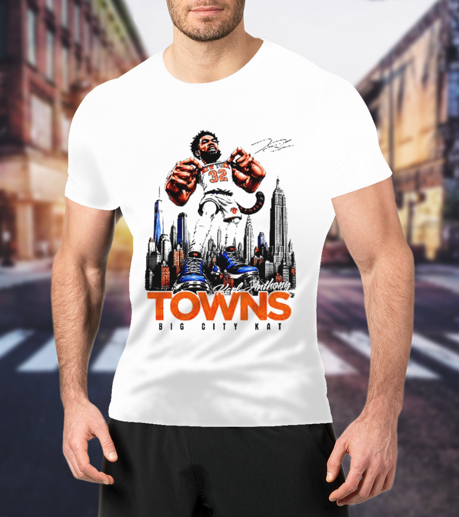 Karl Anthony Towns Big City Kat New York Knicks 32 T-Shirt