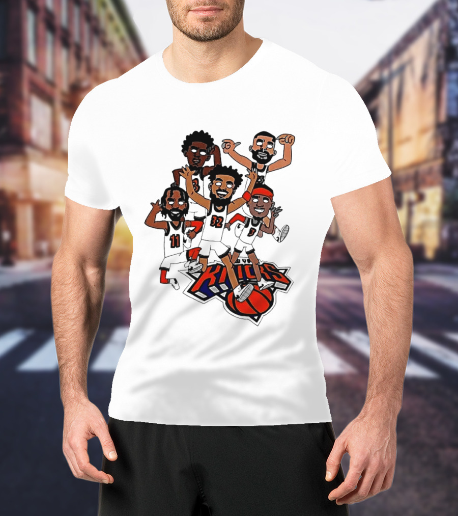 Premiun New York Knicks Future Champs 2026 NBA Cartoon Players T-Shirt