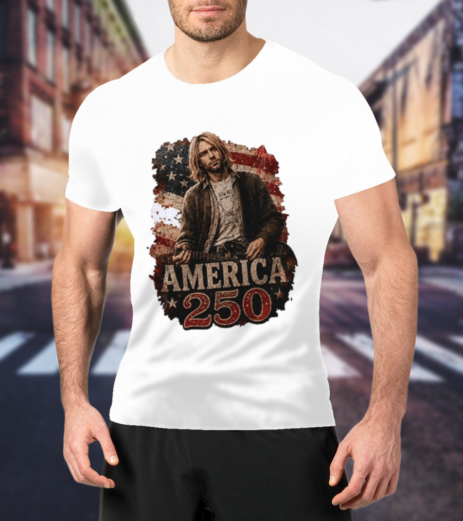 America 250 Years Of Freedom I Love America Kurt Cobain T-Shirt