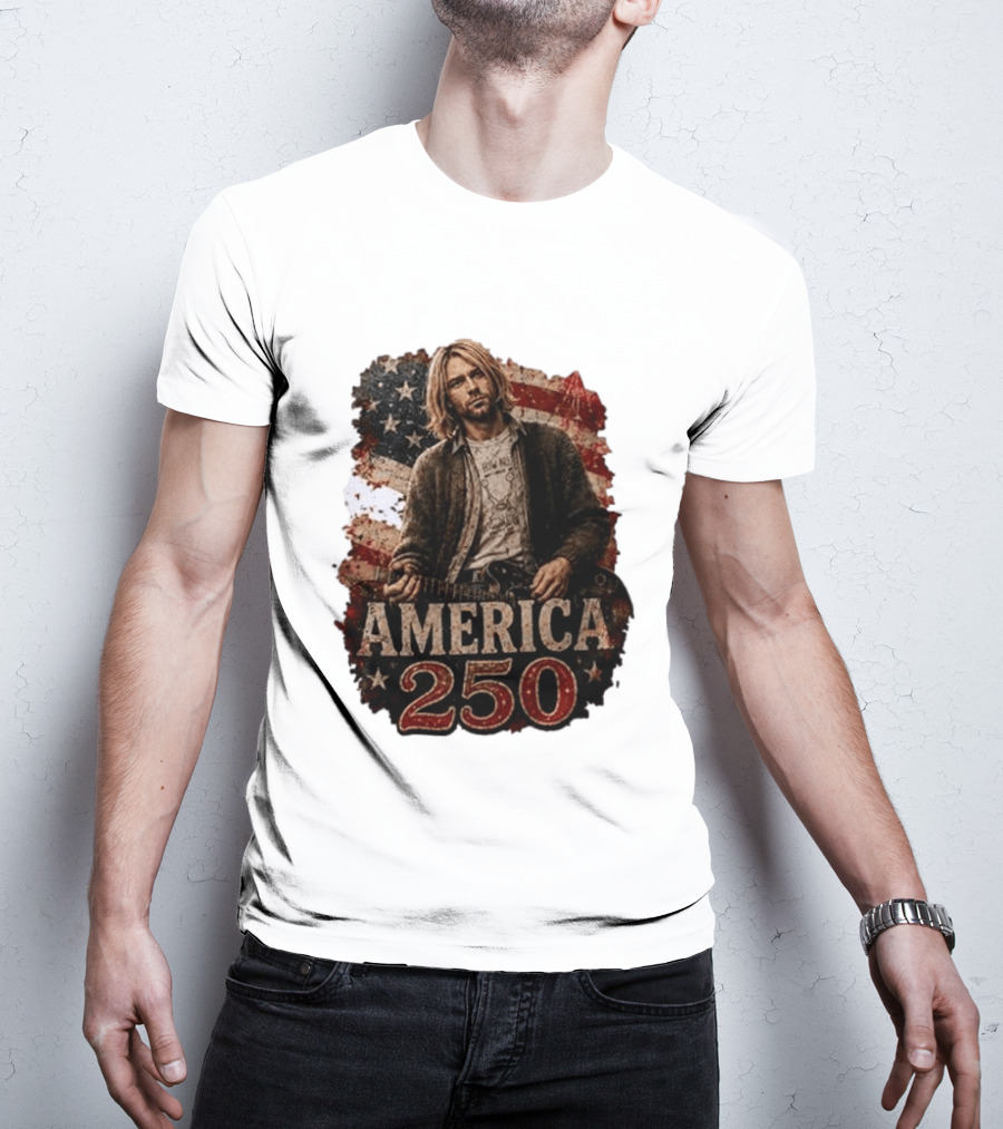 America 250 Years Of Freedom I Love America Kurt Cobain T-Shirt