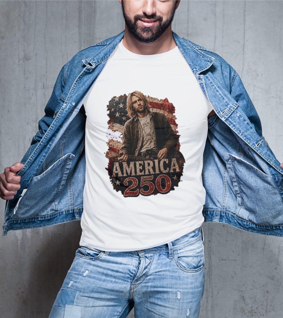 America 250 Years Of Freedom I Love America Kurt Cobain T-Shirt