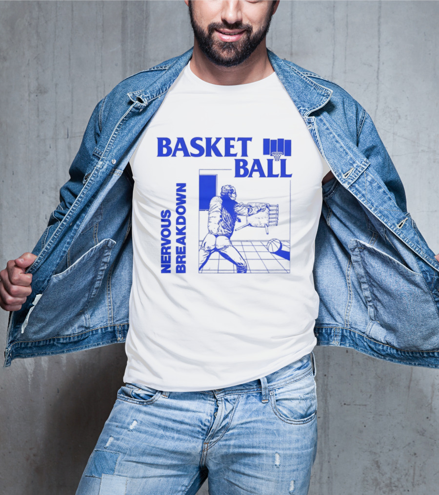 Basketball Nervous Breakdown Game Room Scene T-Shirt