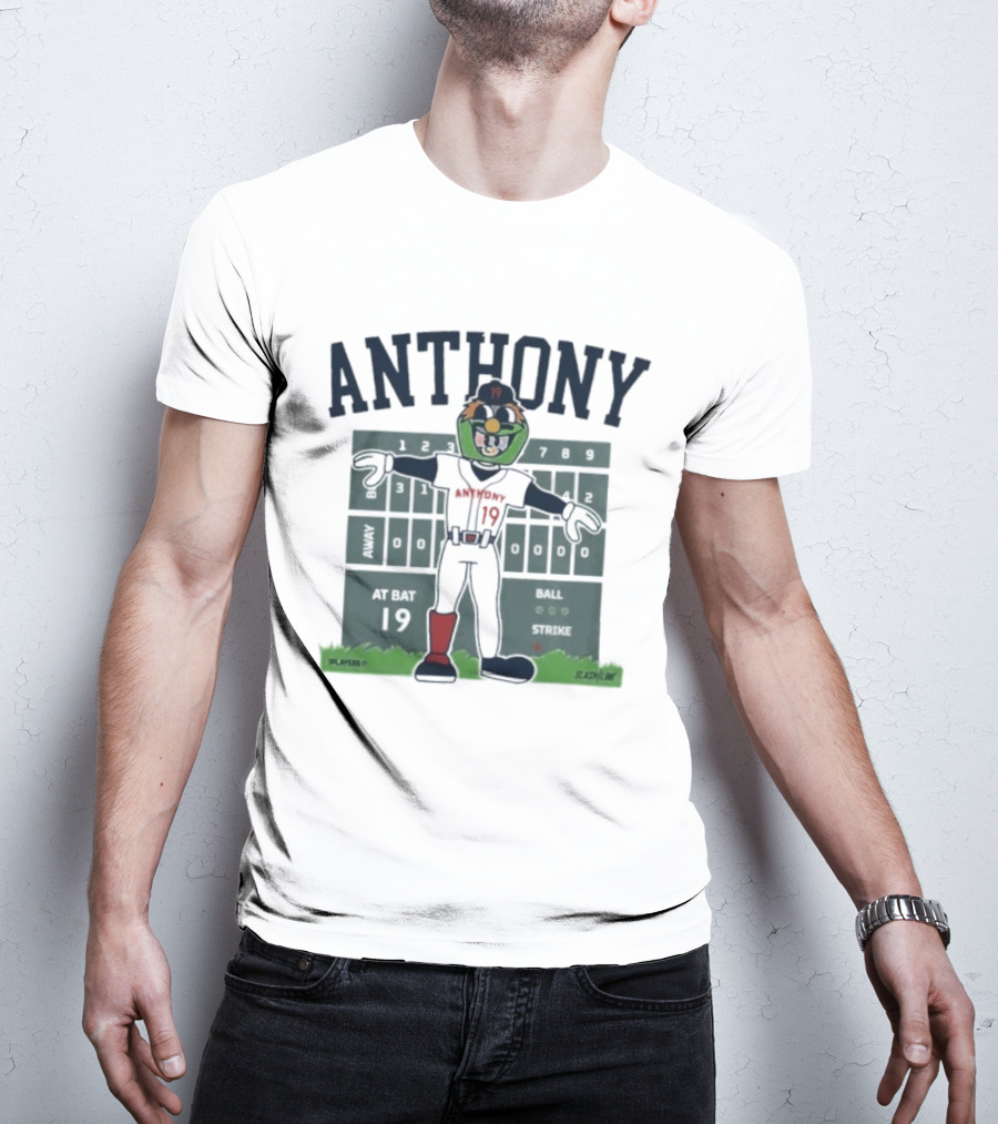 Anthony Cartoon Scoreboard Players Boston Baseball 19 T-Shirt