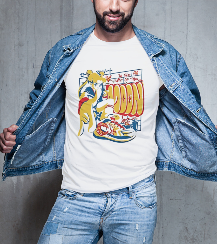 Sailor Moon Urban Scout In The Name Of The Moon Graffiti Style Sneakers T-Shirt