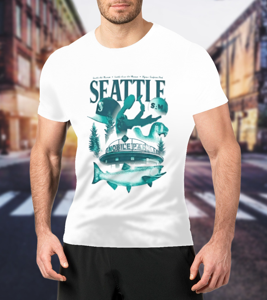 Seattle Mariners SAM Museum Olympic Sculpture Park Salmon T-Shirt