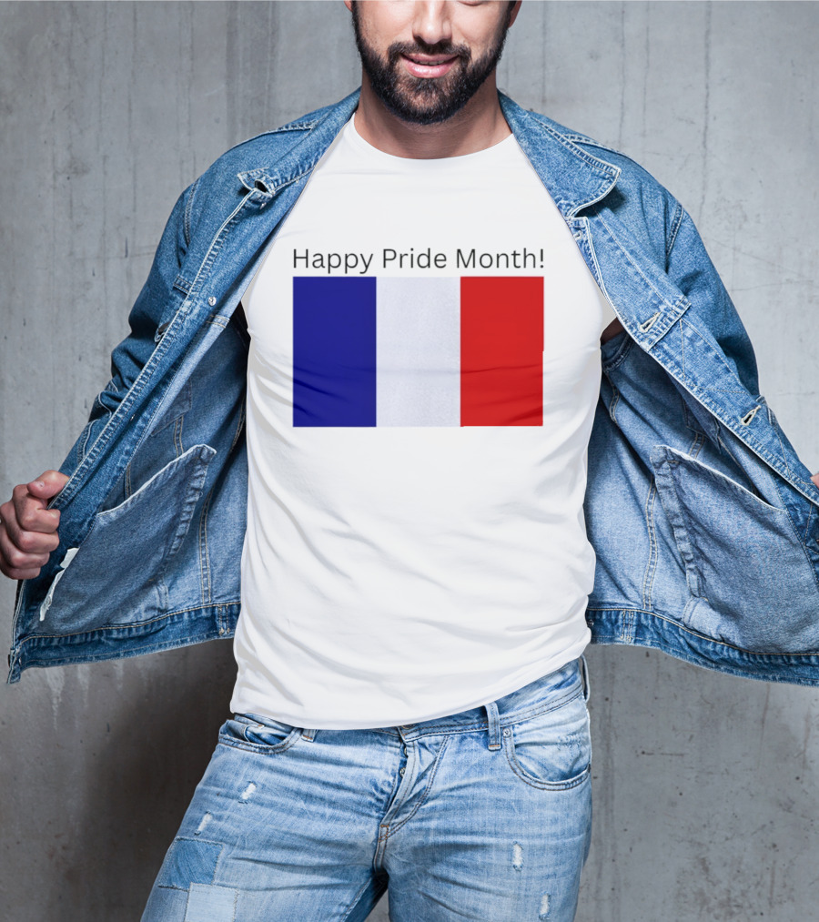 Happy Pride Month France Flag Celebration T-Shirt