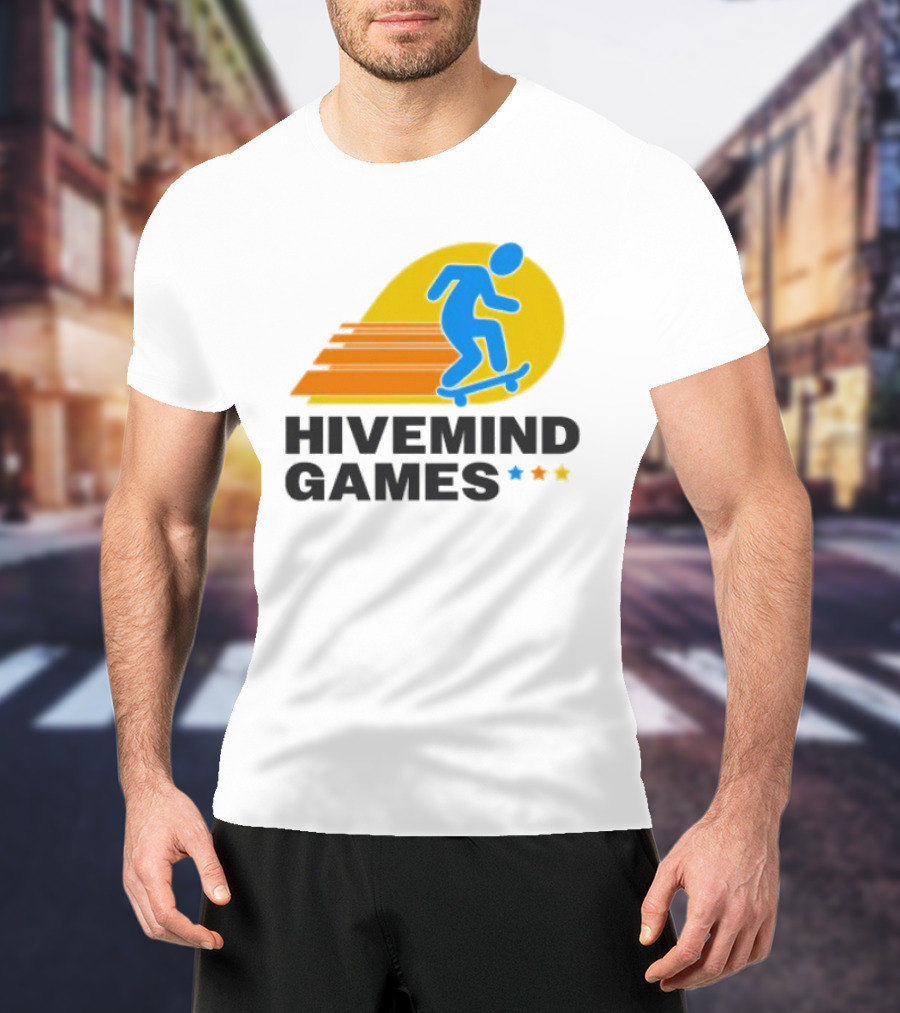 Hivemind Games Skateboarding Dynamic Motion With Shooting Stars T-Shirt