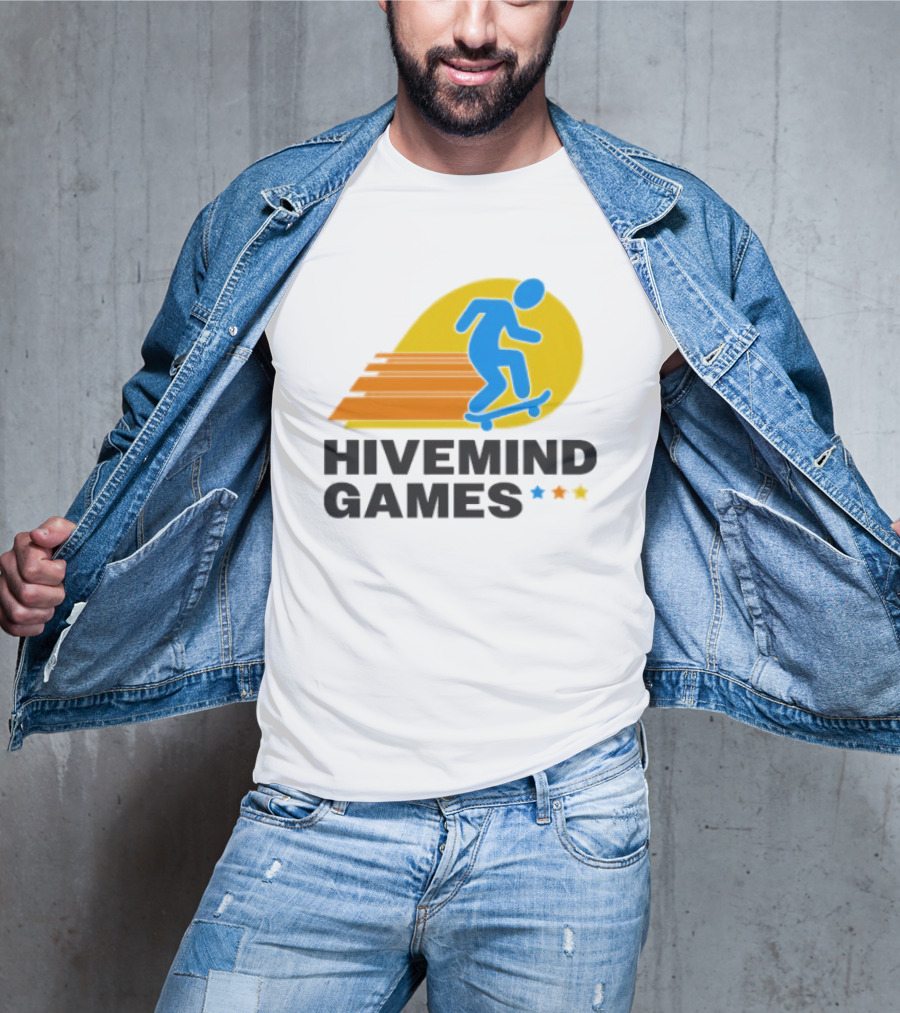 Hivemind Games Skateboarding Dynamic Motion With Shooting Stars T-Shirt