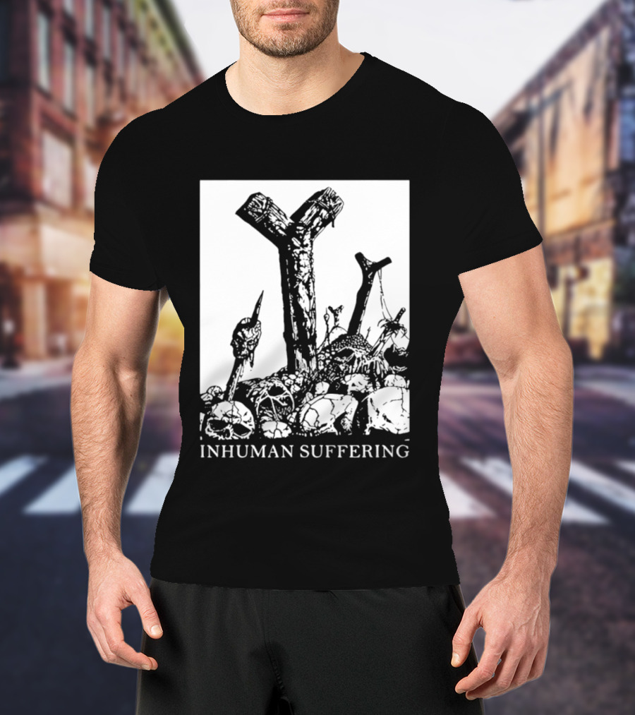 Death Metal Black Metal Extreme Metal Gothic Inhuman Suffering Skulls Swords T-Shirt