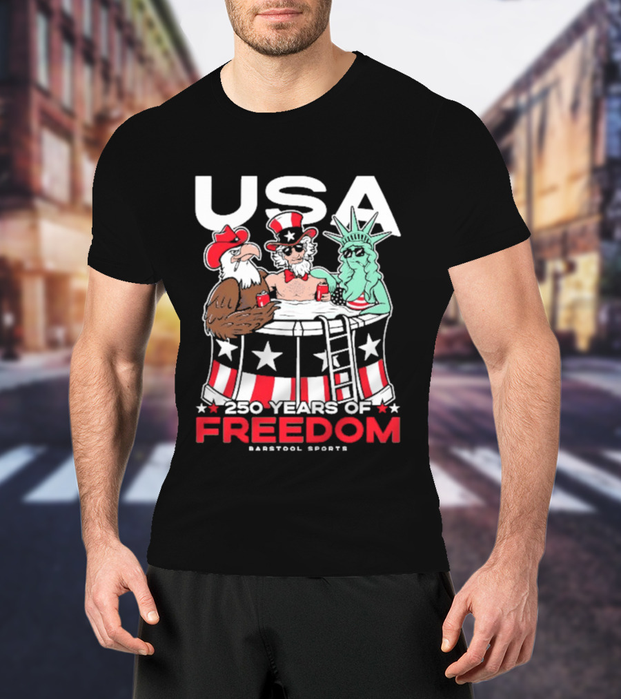 USA 250 Years Of Freedom Barstool Sports Uncle Sam And Friends T-Shirt