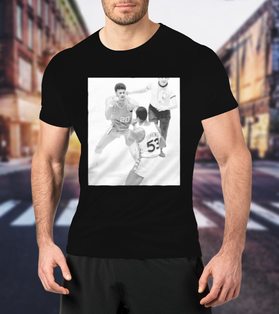 NBA Vintage Showdown Maurice Lucas Vs Darryl Dawkins Black White 20 53 T-Shirt