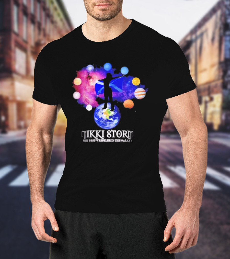 Nikki Storm Best Wrestler Galaxy Scotland Planets Cosmic Flag T-Shirt
