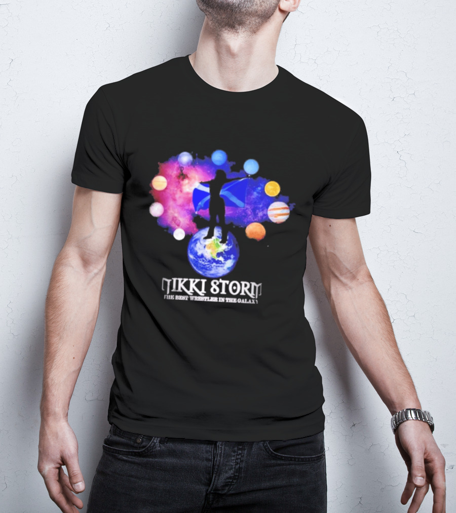 Nikki Storm Best Wrestler Galaxy Scotland Planets Cosmic Flag T-Shirt