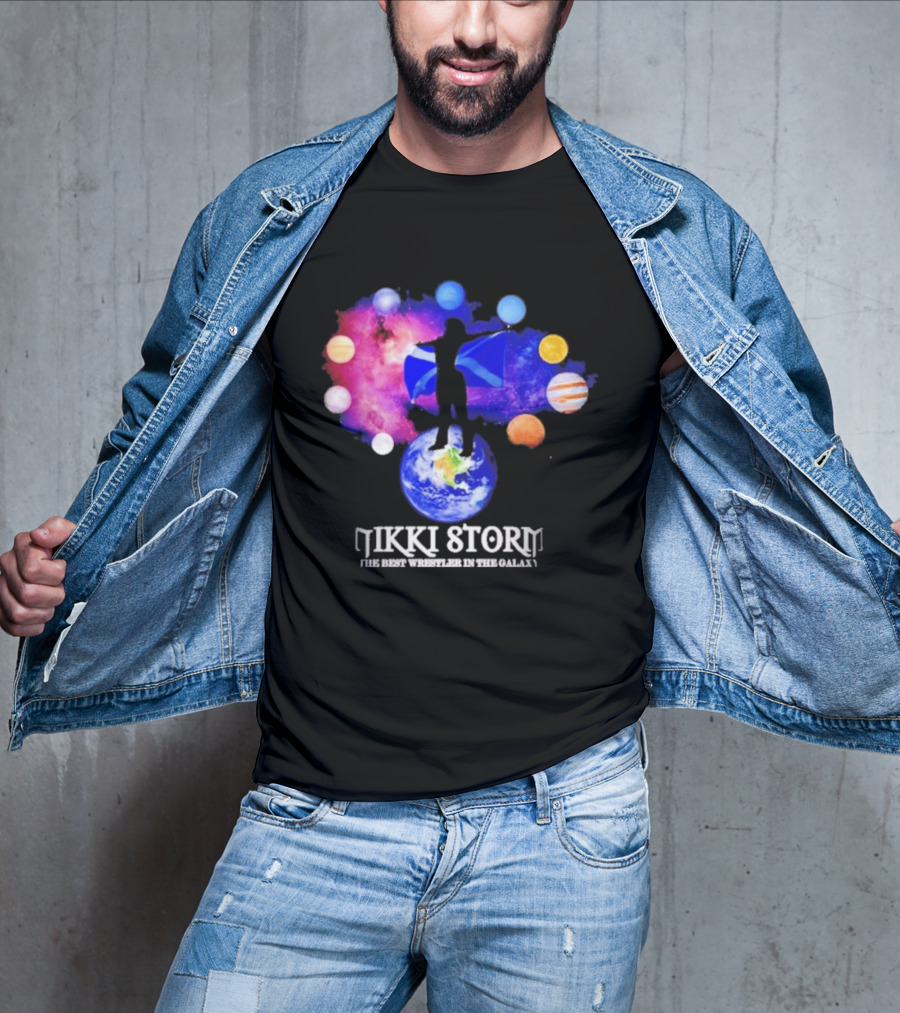 Nikki Storm Best Wrestler Galaxy Scotland Planets Cosmic Flag T-Shirt