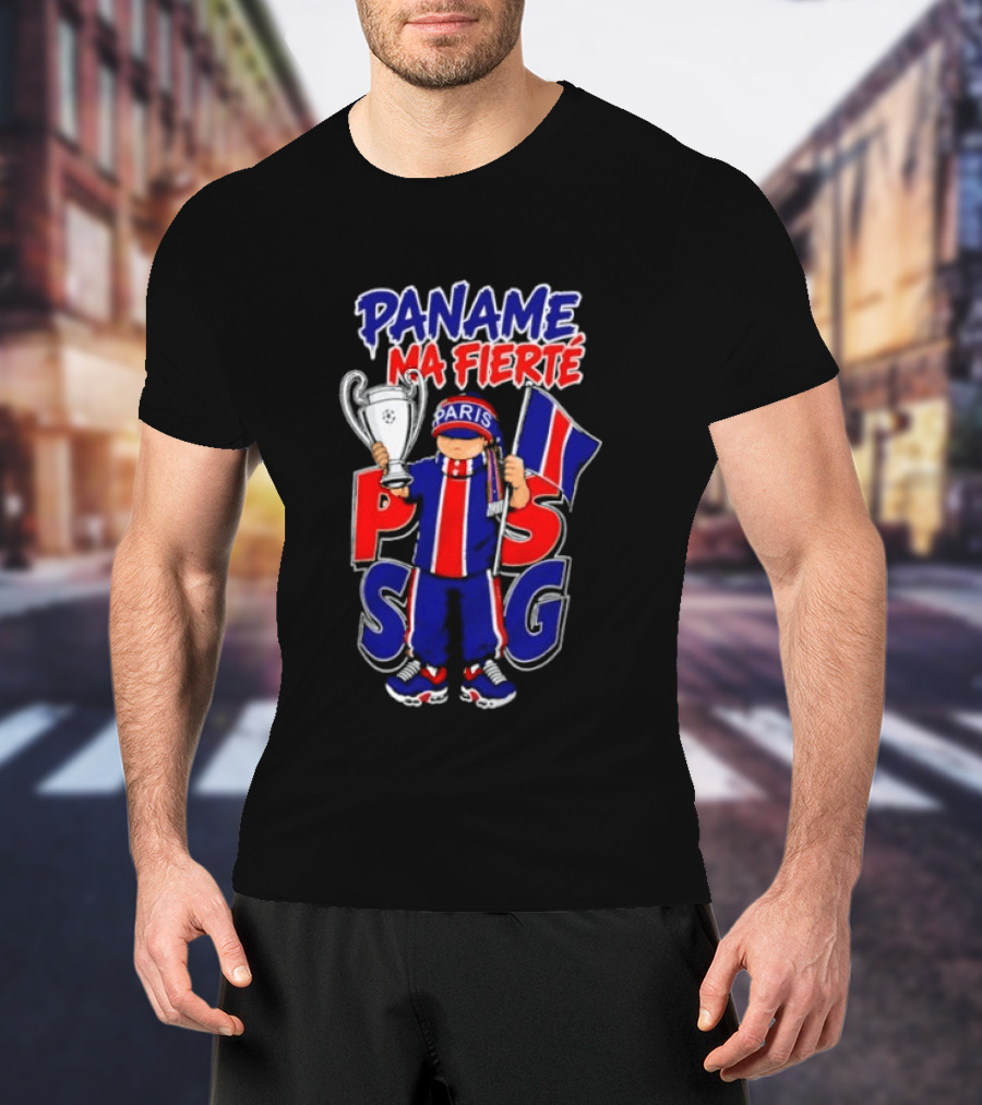 Paname Ma Fierté PSG Paris Trophy Flag Celebration T-Shirt