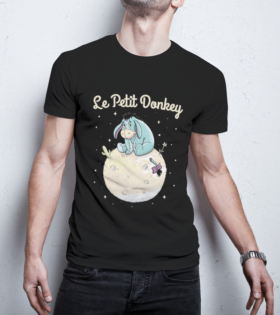 Le Petit Donkey Eeyore Sitting On Moon With Stars T-Shirt