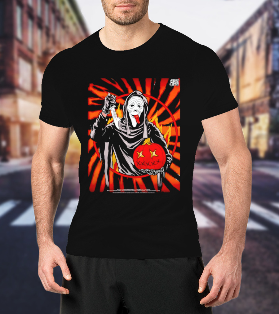 Ghost Face Creepy Carver Halloween Spoof T-Shirt