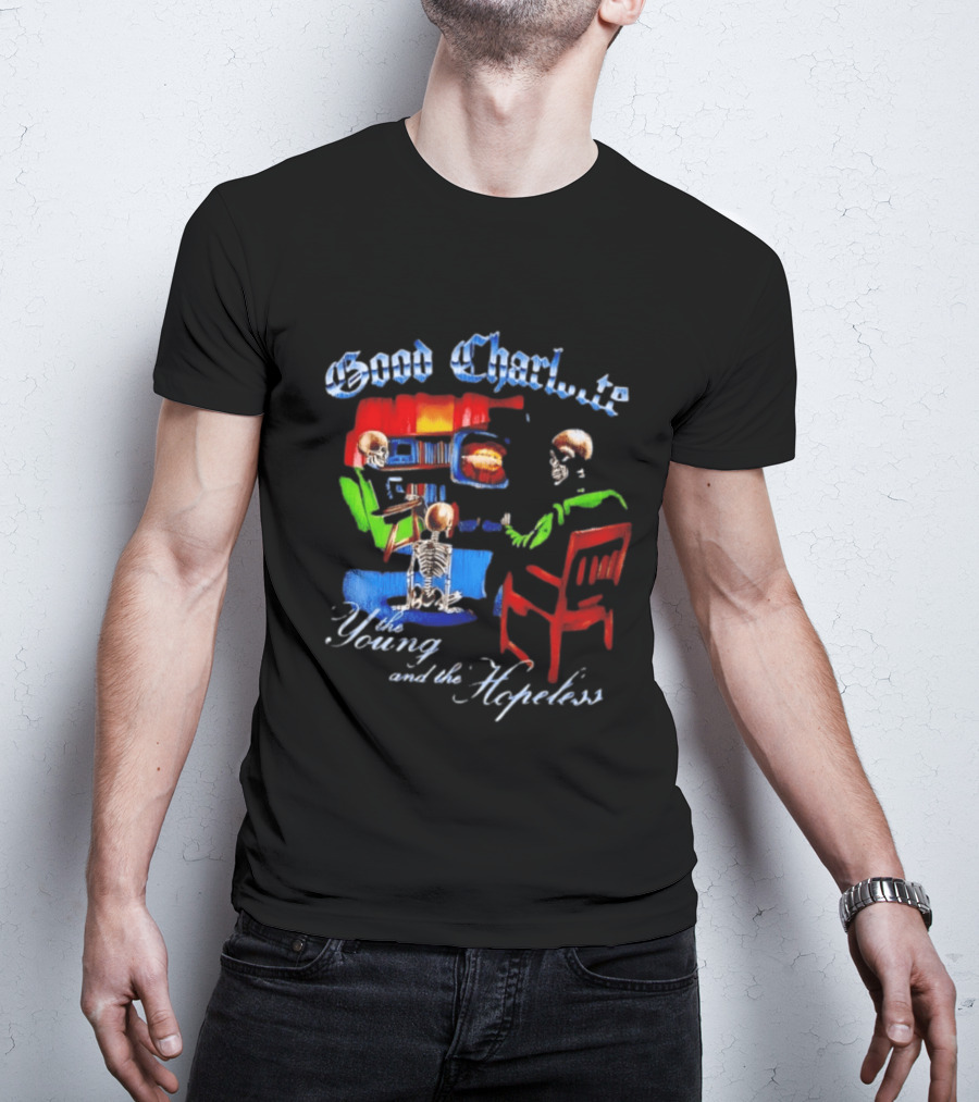 Good Charlotte Young And The Hopeless Album Cover Skeleton T-Shirt