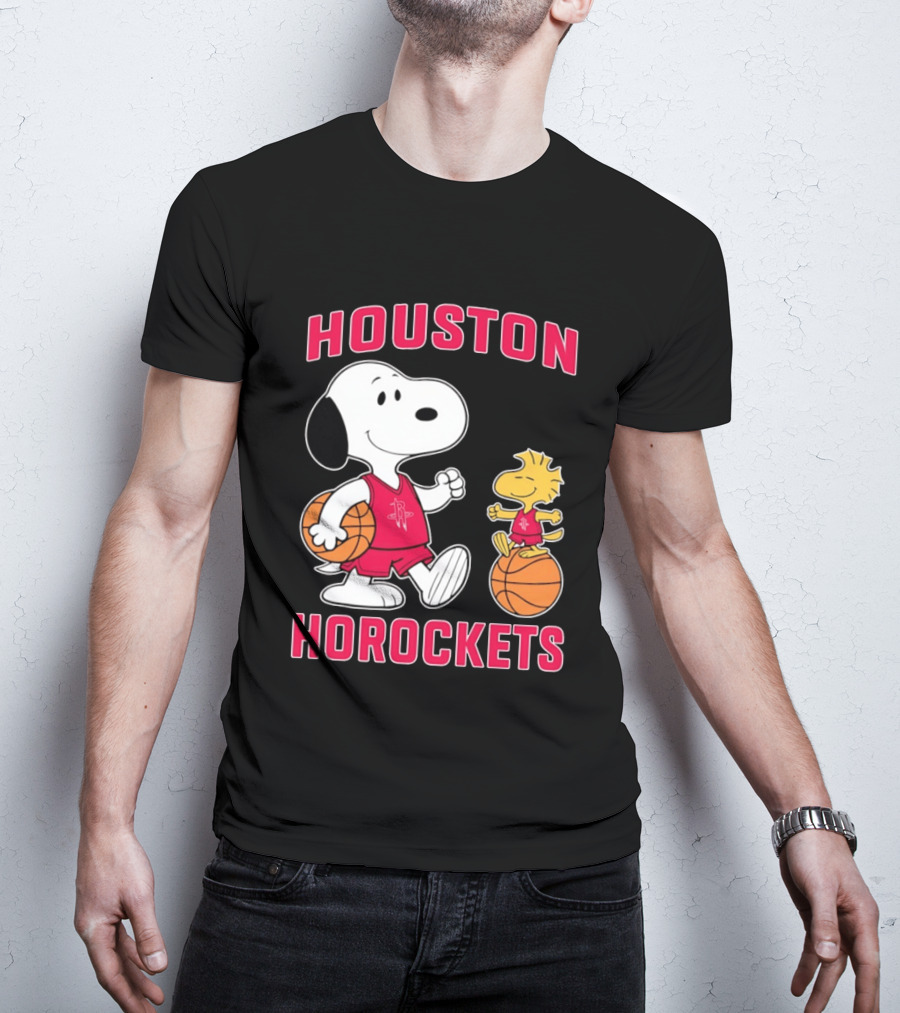 Snoopy Woodstock Houston Rockets Basketball Team T-Shirt