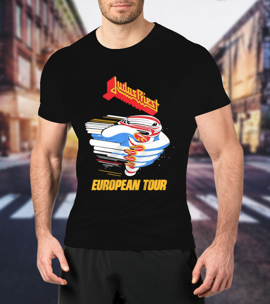 Judas Priest Turbo European Tour 1986 Vintage Album Cover T-Shirt