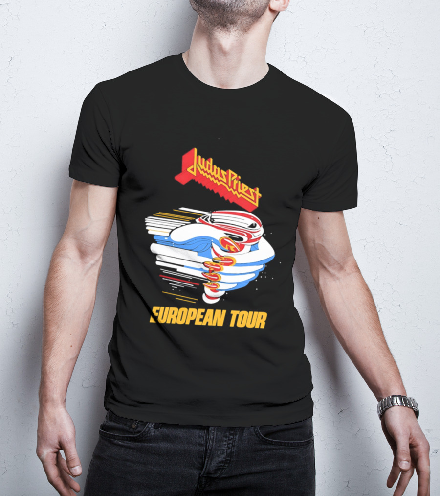 Judas Priest Turbo European Tour 1986 Vintage Album Cover T-Shirt