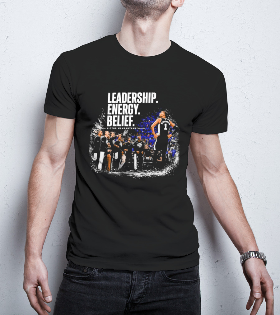Leadership Energy Belief Victor Wembanyama San Antonio Spurs T-Shirt