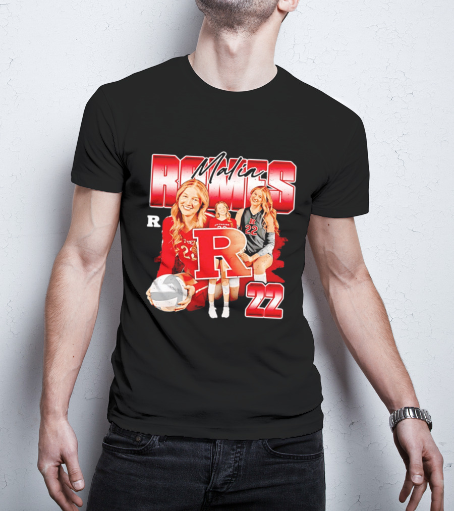 Malia Romes 22 NCAA Women's Volleyball Rutgers Team T-Shirt