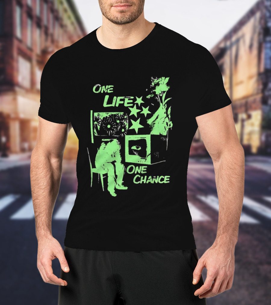 One Life One Chance Stars And Nature With Seated Figure T-Shirt
