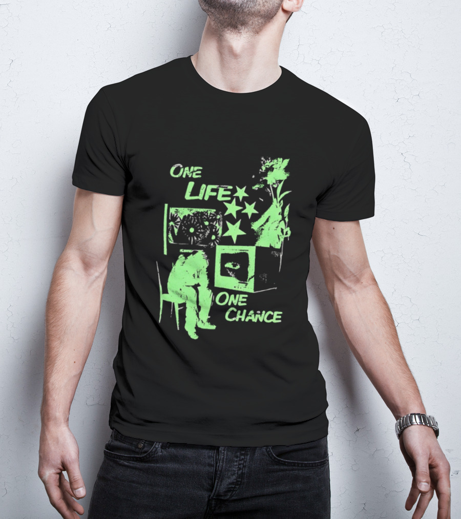 One Life One Chance Stars And Nature With Seated Figure T-Shirt