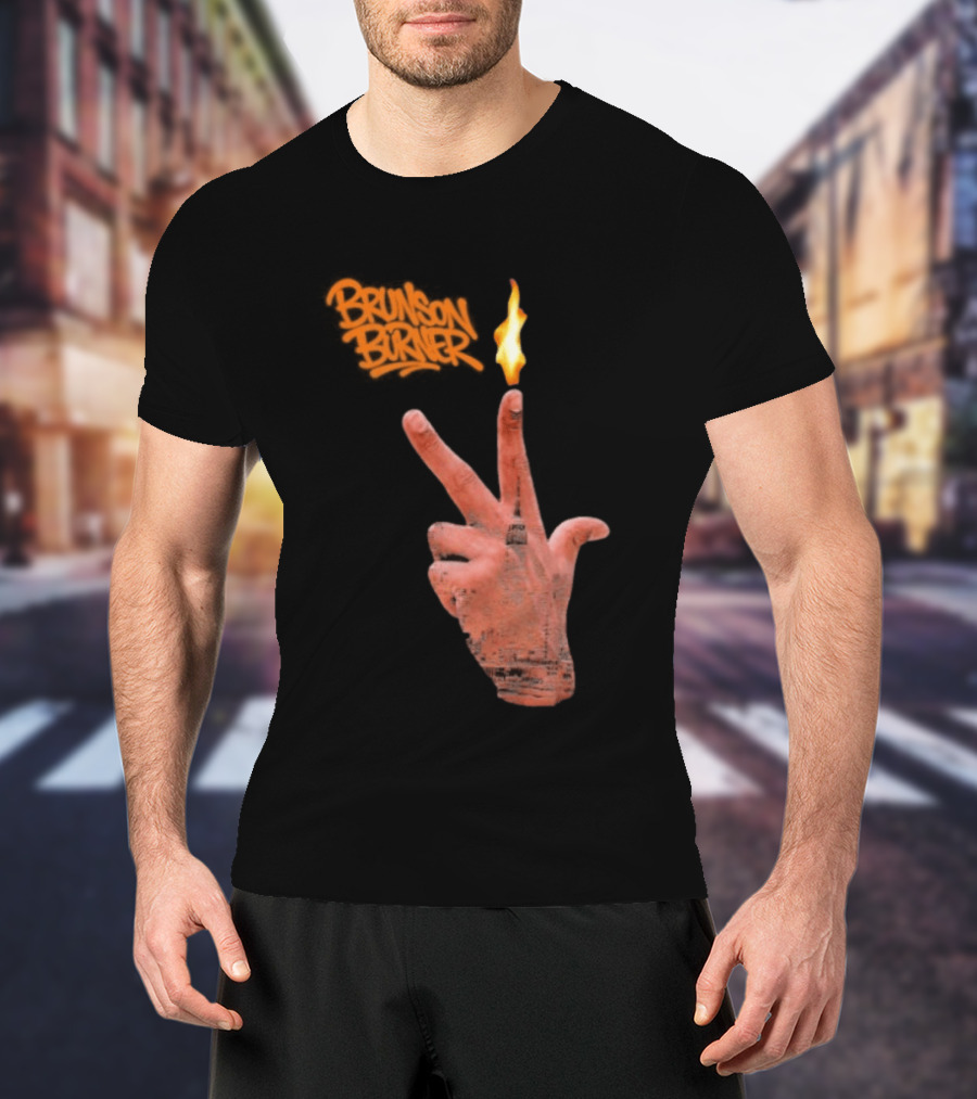 Brunson Burner Flame Hand New York Knicks Jalen Brunson T-Shirt