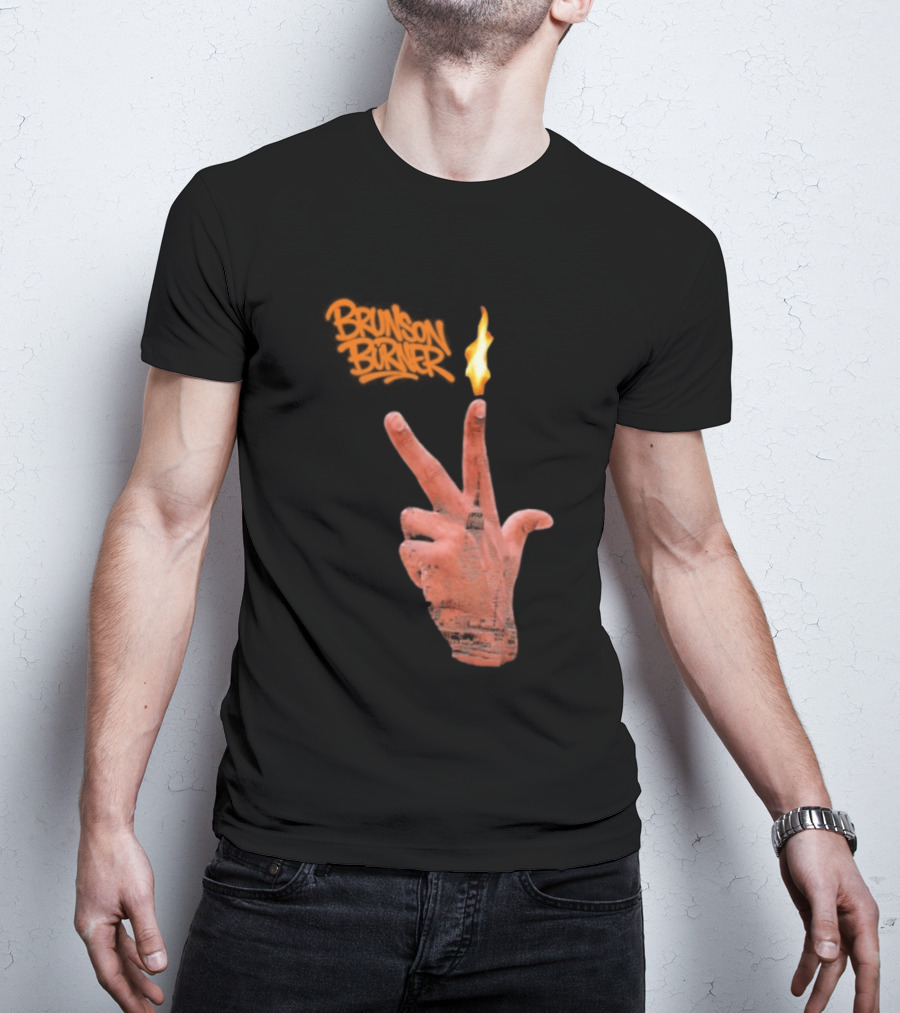 Brunson Burner Flame Hand New York Knicks Jalen Brunson T-Shirt