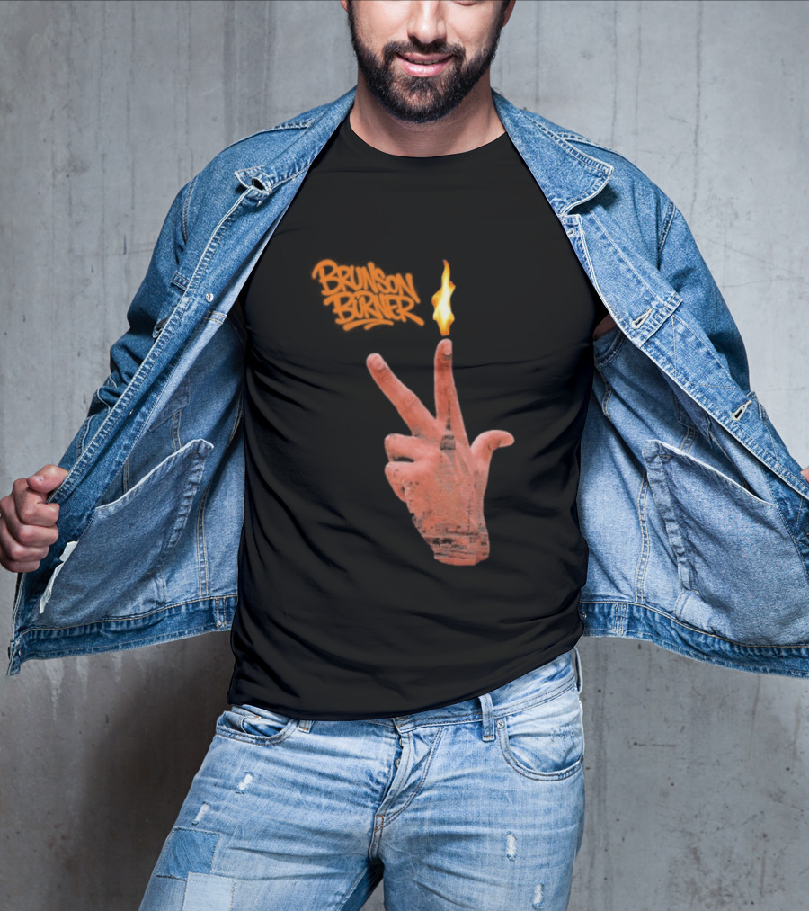 Brunson Burner Flame Hand New York Knicks Jalen Brunson T-Shirt