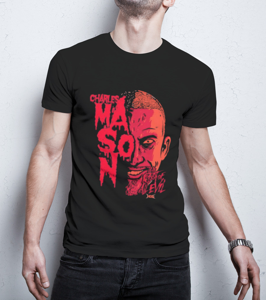Charles Mason The Root Of All Evil Red Face T-Shirt
