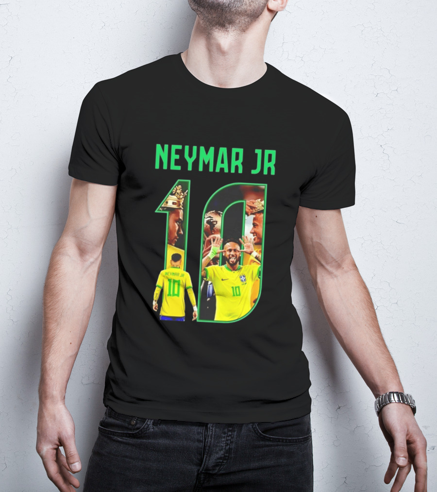 Neymar Jr 10 Brazil Soccer Iconic Celebration Images T-Shirt