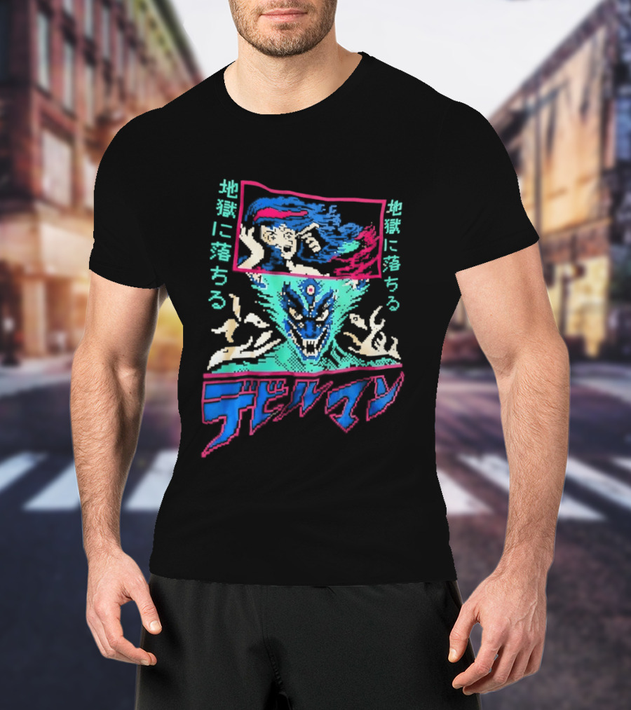 Devilman Go Nagai Pixel Art Retro Japanese T-Shirt