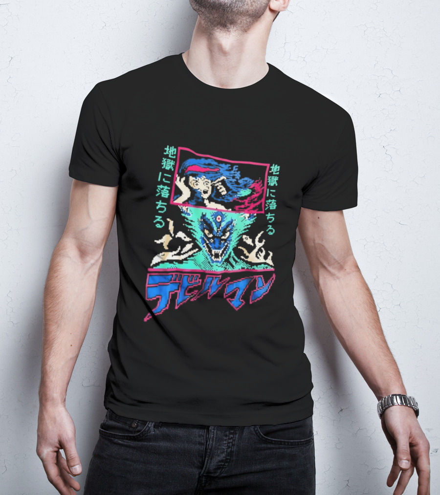 Devilman Go Nagai Pixel Art Retro Japanese T-Shirt