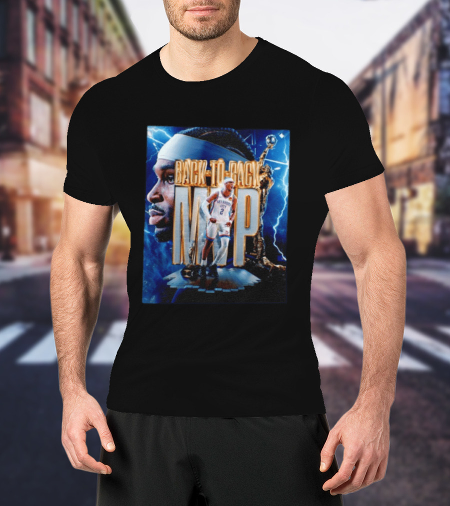 Shai Gilgeous Alexander Oklahoma City Back To Back MVP NBA Thunder T-Shirt