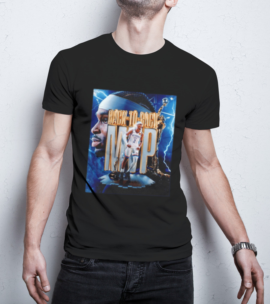 Shai Gilgeous Alexander Oklahoma City Back To Back MVP NBA Thunder T-Shirt