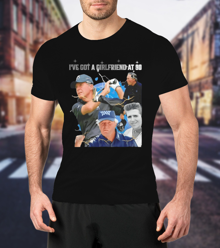 Gary Player I've Got A Girlfriend At 90 Golf Legend Photomontage T-Shirt
