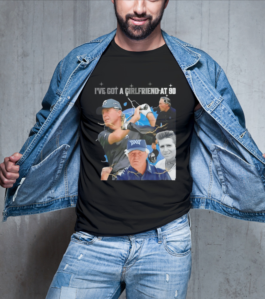 Gary Player I've Got A Girlfriend At 90 Golf Legend Photomontage T-Shirt