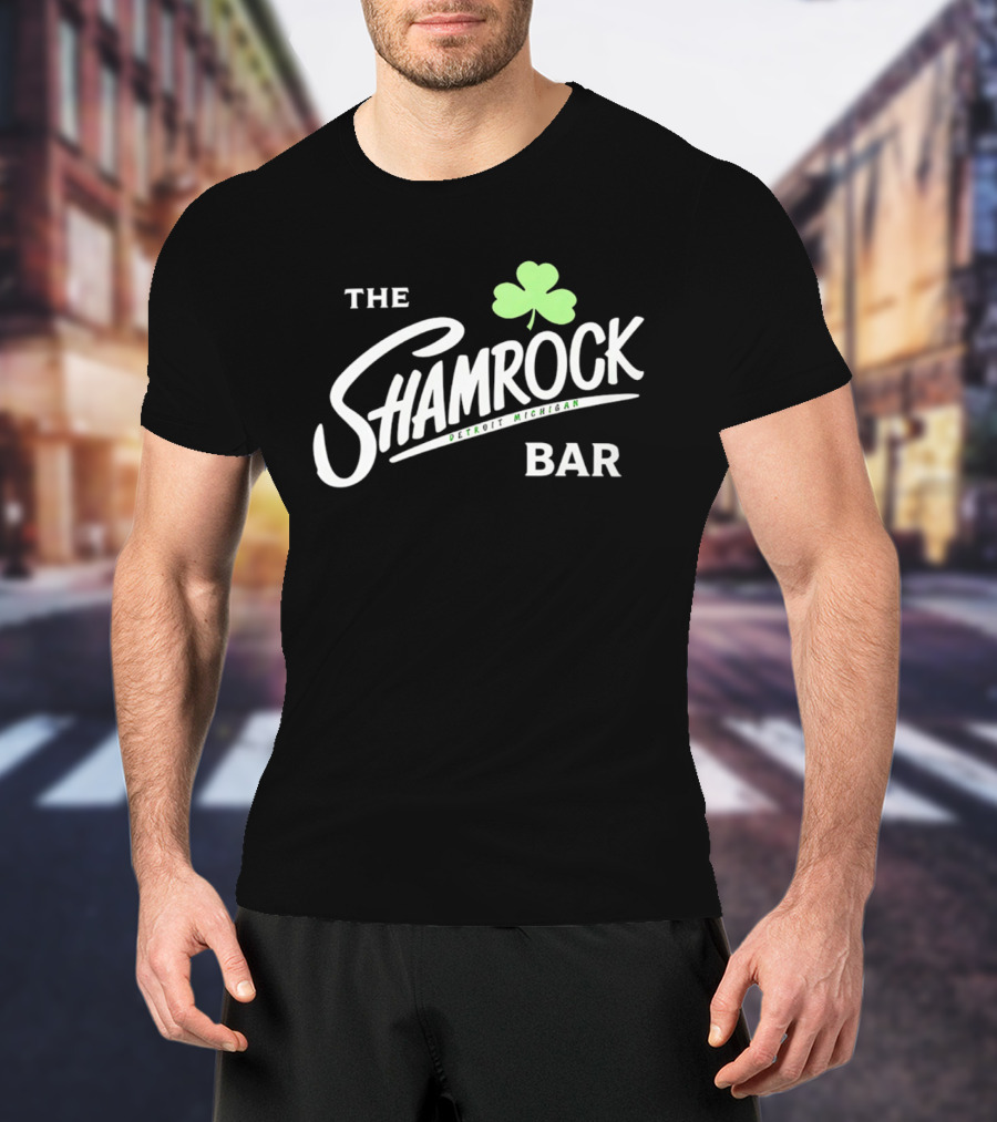 The Shamrock Bar Detroit Michigan Clover T-Shirt