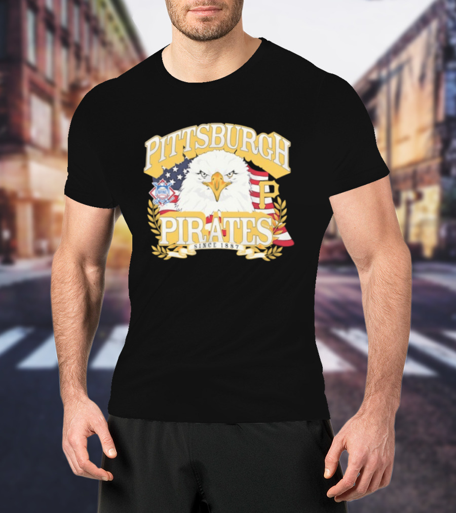 Pittsburgh Pirates National League Eagle America's 250th Anniversary Celebration T-Shirt