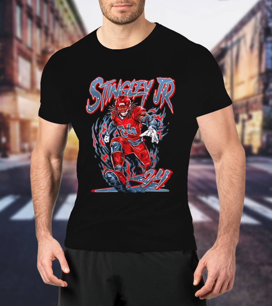 Houston Texans Stingley JR 24 Hand Drawn NFL Football T-Shirt