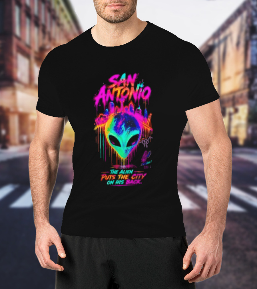 San Antonio Victor Wembanyama Alien Puts The City On His Back T-Shirt
