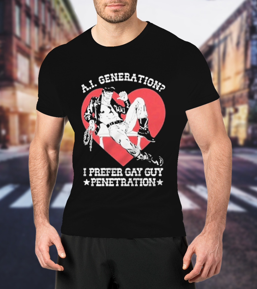 A.I. Generation I Prefer Gay Guy Penetration Heart T-Shirt